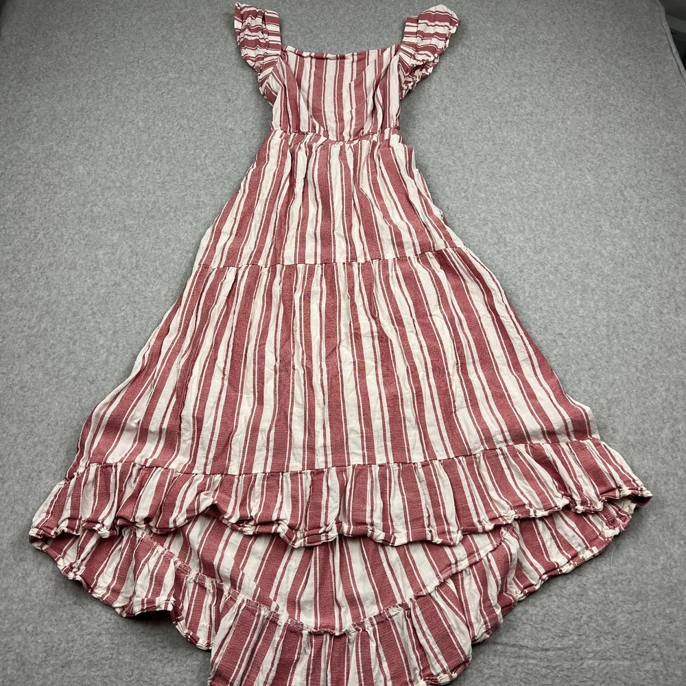 Anthropologie Maeve Striped Maxi Dress Women's XL Tiered Open‎ Back Lined Boho